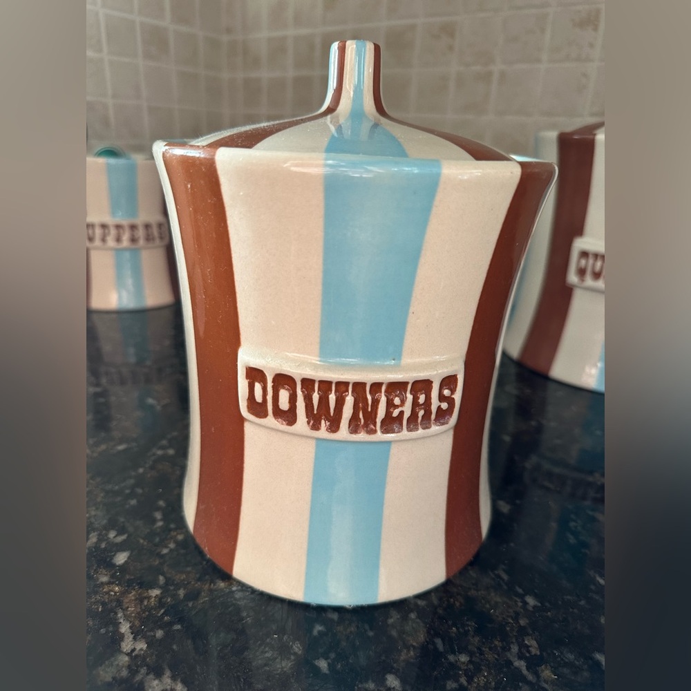 Vintage Jonathan Adler Ceramic Uppers Canister